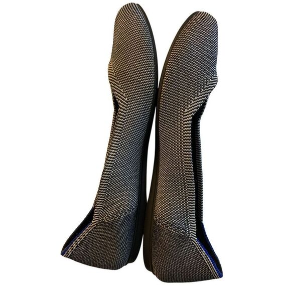 Rothy's Cloud gray Birds Eye round flat navy print women's size 9 - Picture 4 of 9